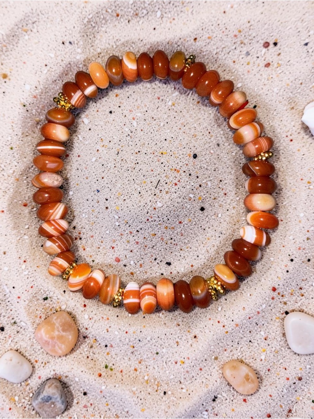 ⭐️Trending⭐️ Red Banded Agate Rondelle bracelet ❤️